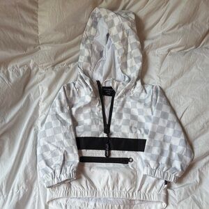 Little Bipsy White Checkered Hoodie